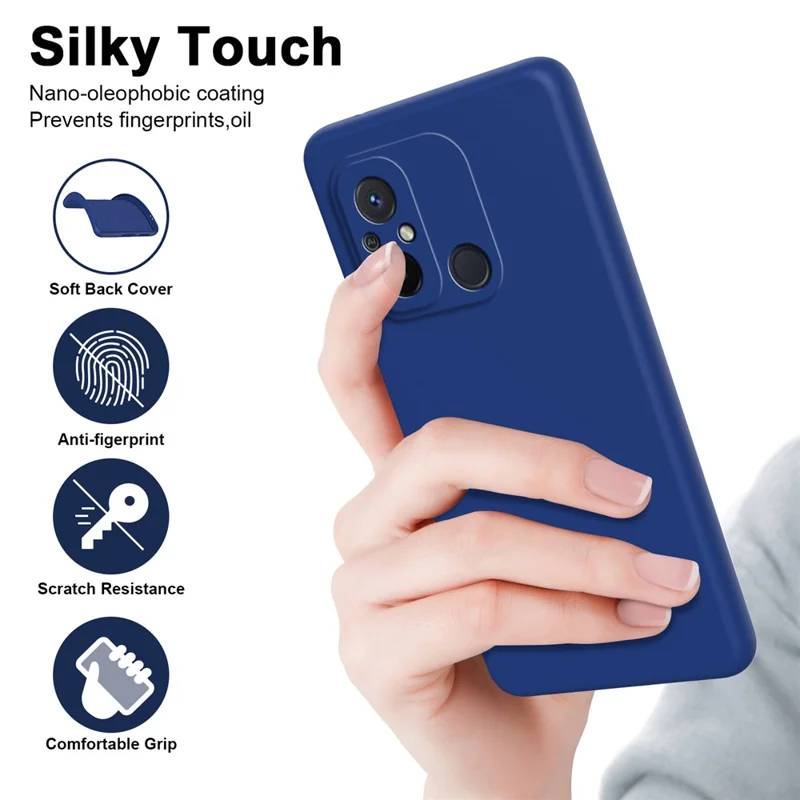 For Xiaomi Redmi 12C 4G Phone TPU Case Fiber Lining 2.2mm Shockproof Protective Cover - Purple