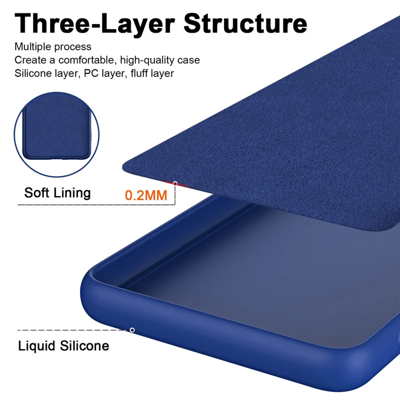 For Motorola Moto G23 4G Bump Proof 2.2mm Protective Cover Fiber Lining + TPU Phone Case - Blue