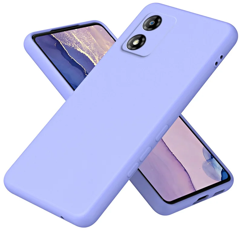 For Motorola Moto E13 4G Shockproof Fiber Lining + TPU Phone Case 2.2mm Protective Cover - Purple