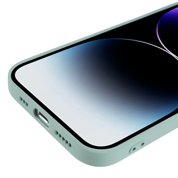 Funda de teléfono de color caramelo para iPhone 15 Pro Max, funda de teléfono de TPU suave con revestimiento de fibra y cubierta de teléfono de goma - Azul bebé