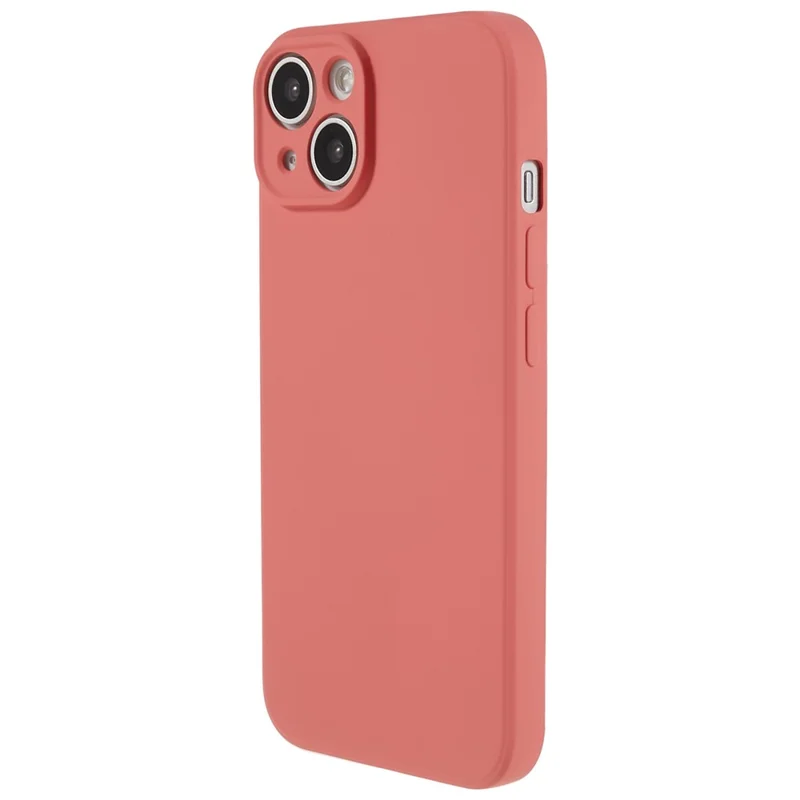 Funda para iPhone 15 con revestimiento de fibra y color caramelo, anti-caídas, de TPU con superficie de goma - Rojo espino