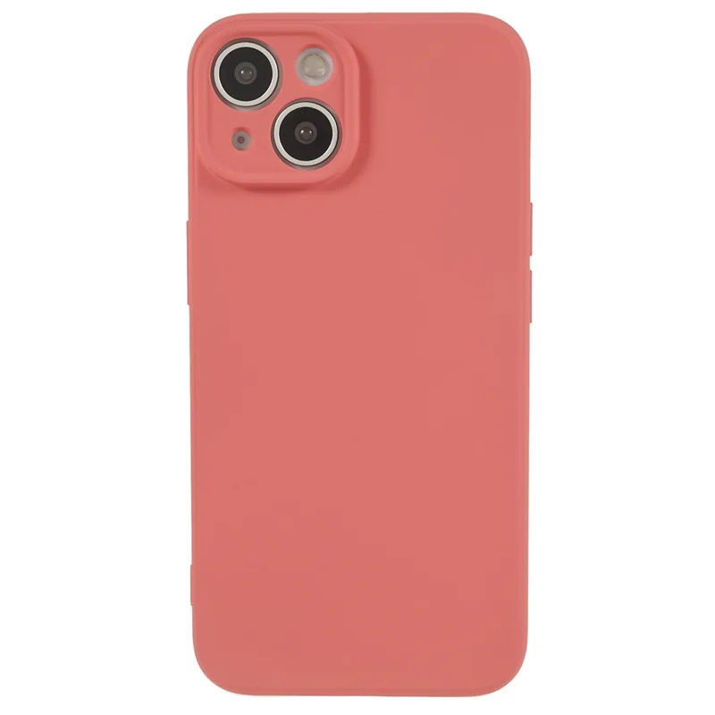 Funda para iPhone 15 con revestimiento de fibra y color caramelo, anti-caídas, de TPU con superficie de goma - Rojo espino