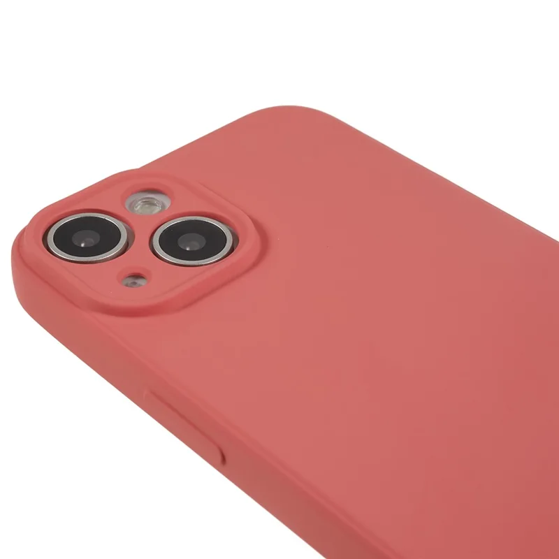 Funda para iPhone 15 con revestimiento de fibra y color caramelo, anti-caídas, de TPU con superficie de goma - Rojo espino