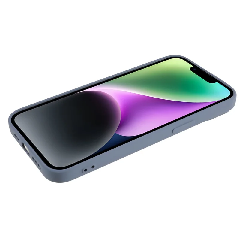 Capa de Proteção com Fibra para iPhone 15, Cor Candy, Anti-queda, Capa de TPU Revestida de Borracha - Cinza Lavanda