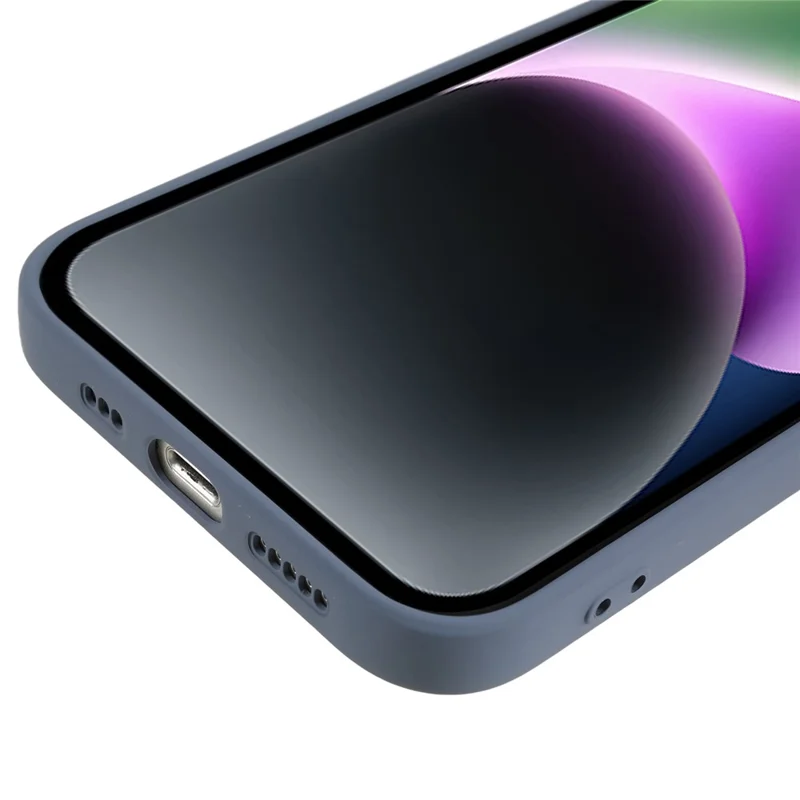 Capa de Proteção com Fibra para iPhone 15, Cor Candy, Anti-queda, Capa de TPU Revestida de Borracha - Cinza Lavanda