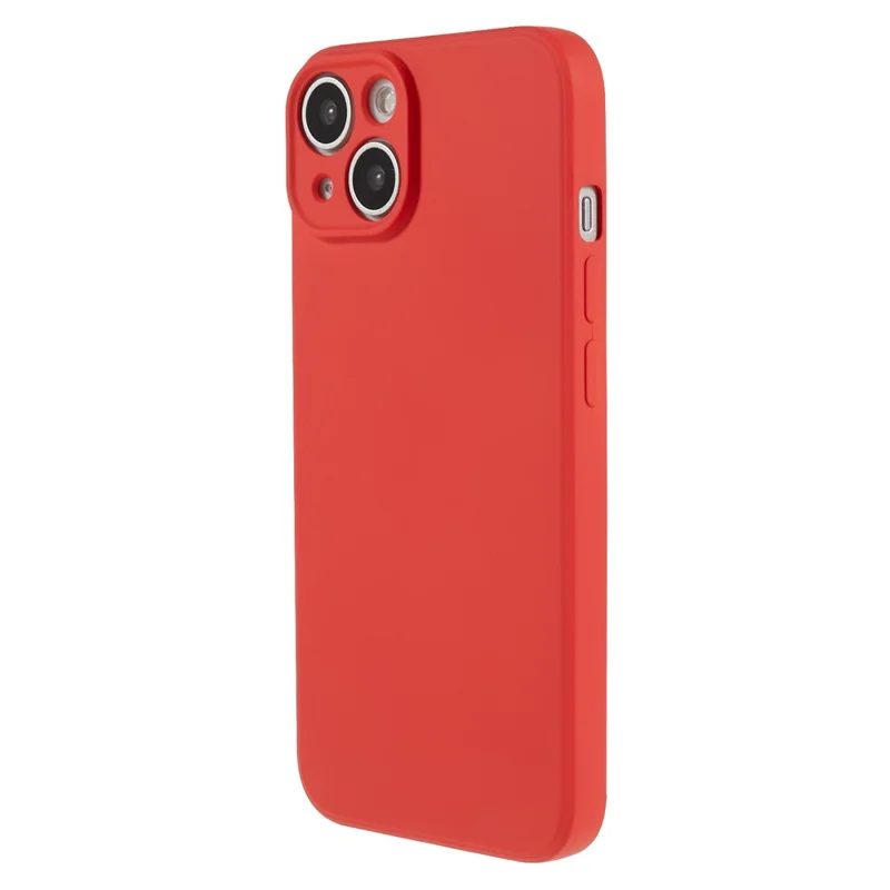 Fiber Lining Shell for iPhone 15 Candy Color Anti-Drop TPU Phone Case Rubberized Phone Cover - Red