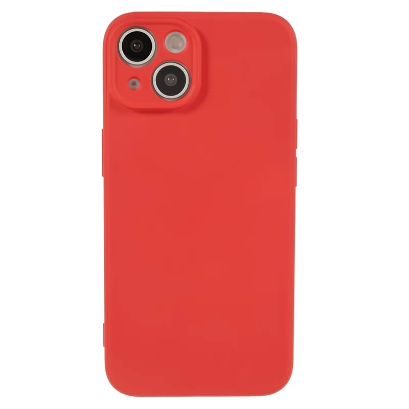 Fiber Lining Shell for iPhone 15 Candy Color Anti-Drop TPU Phone Case Rubberized Phone Cover - Red