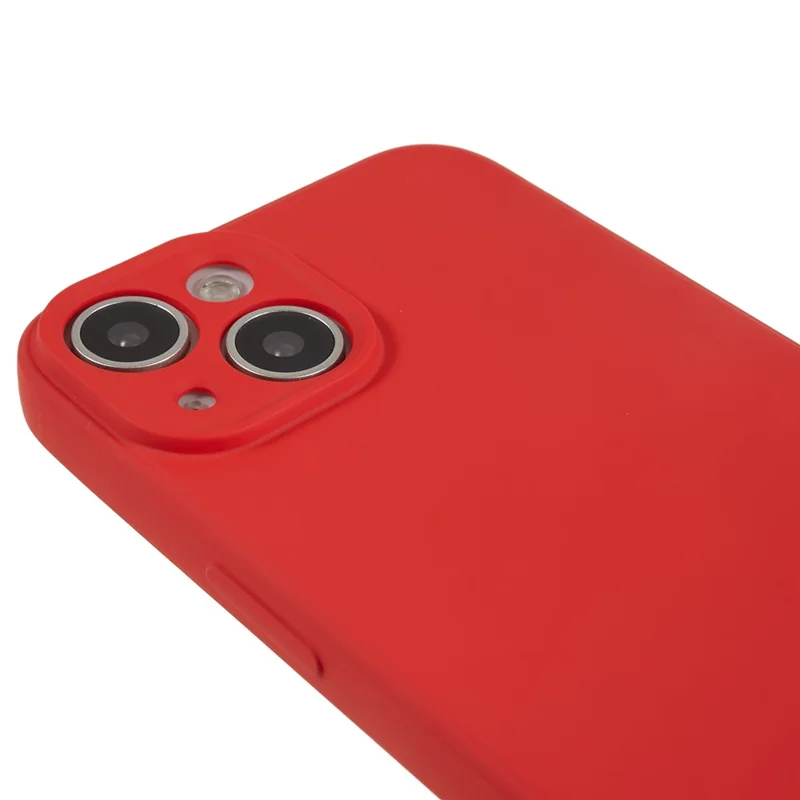 Fiber Lining Shell for iPhone 15 Candy Color Anti-Drop TPU Phone Case Rubberized Phone Cover - Red