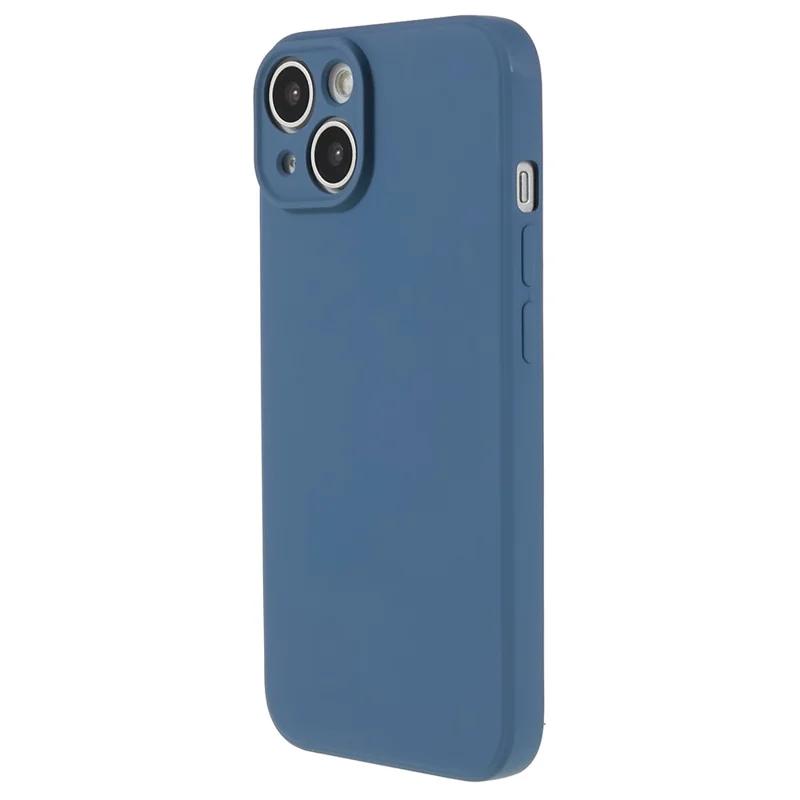 Fiber Lining Shell for iPhone 15 Candy Color Anti-Drop TPU Phone Case Rubberized Phone Cover - Sapphire