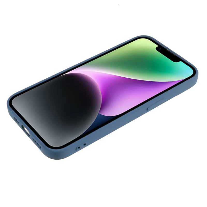 Fiber Lining Shell for iPhone 15 Candy Color Anti-Drop TPU Phone Case Rubberized Phone Cover - Sapphire