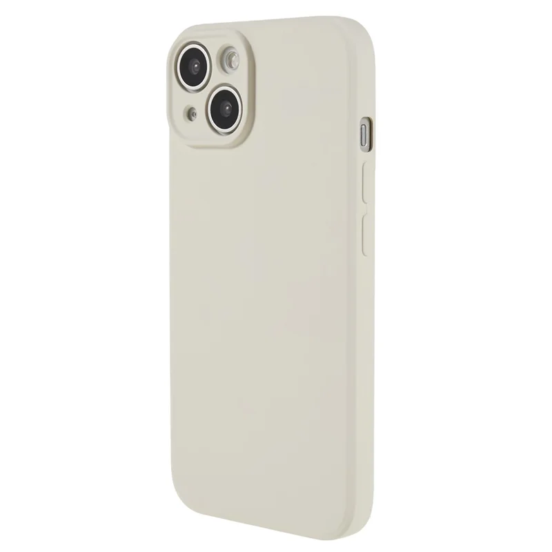 Волокнистая подкладка корпуса для iPhone 15 Candy Color Anti-drop TPU Phone Case Rubberized Phone Cover - White