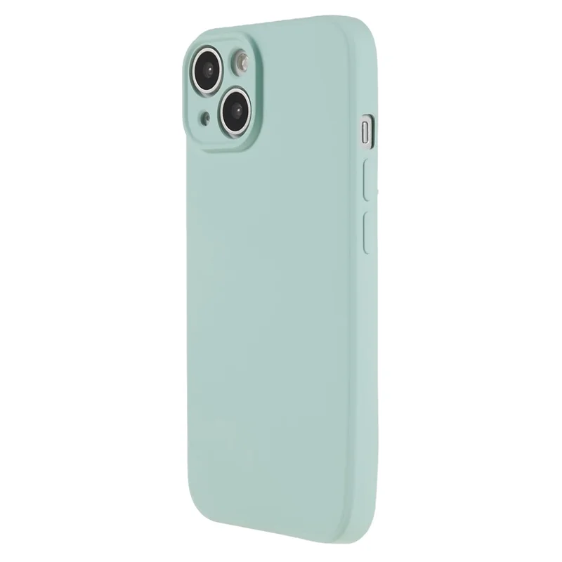 Fiber Lining Shell for iPhone 15 Candy Color Anti-Drop TPU Phone Case Rubberized Phone Cover - Baby Blue