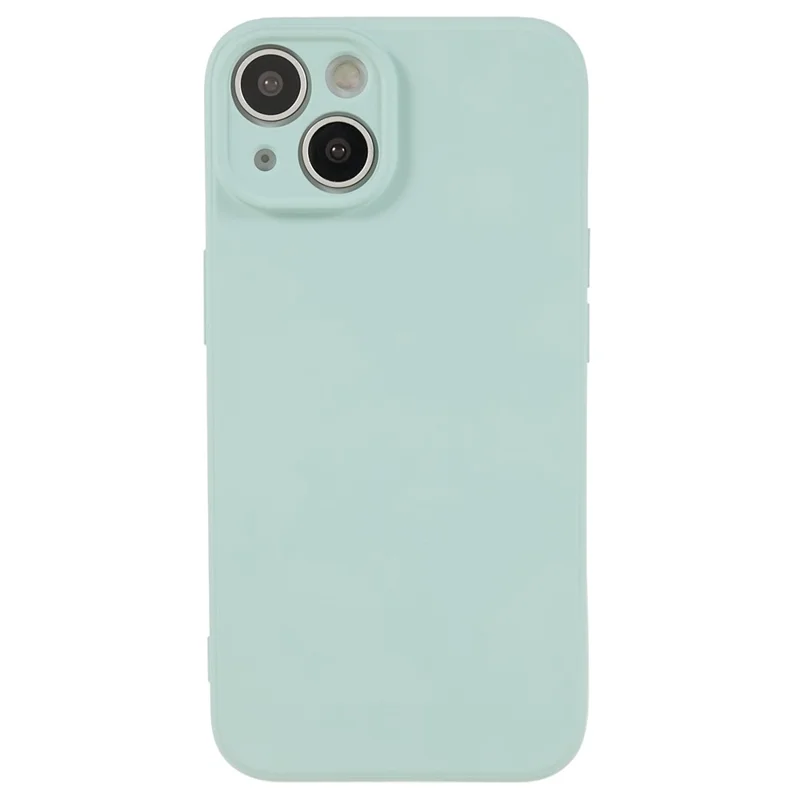 Fiber Lining Shell for iPhone 15 Candy Color Anti-Drop TPU Phone Case Rubberized Phone Cover - Baby Blue