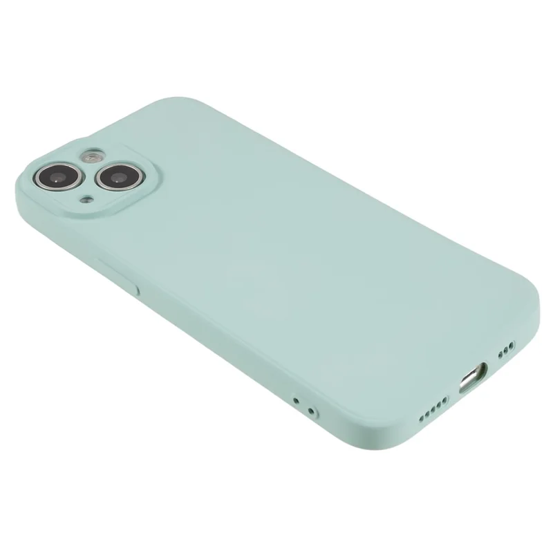 Fiber Lining Shell for iPhone 15 Candy Color Anti-Drop TPU Phone Case Rubberized Phone Cover - Baby Blue