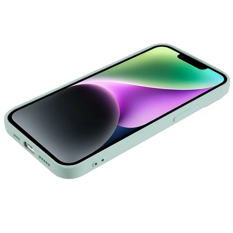 Fiber Lining Shell for iPhone 15 Candy Color Anti-Drop TPU Phone Case Rubberized Phone Cover - Baby Blue