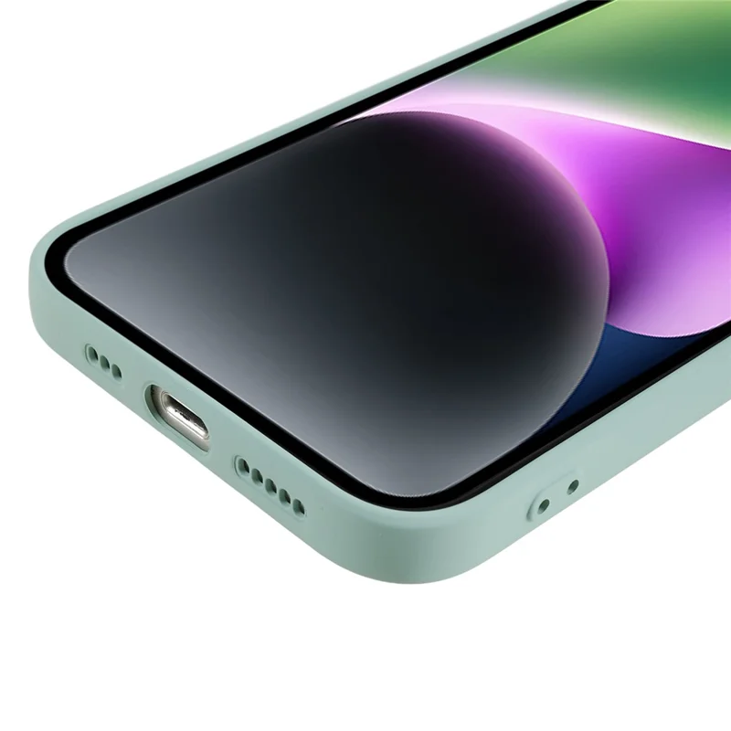 Fiber Lining Shell for iPhone 15 Candy Color Anti-Drop TPU Phone Case Rubberized Phone Cover - Baby Blue