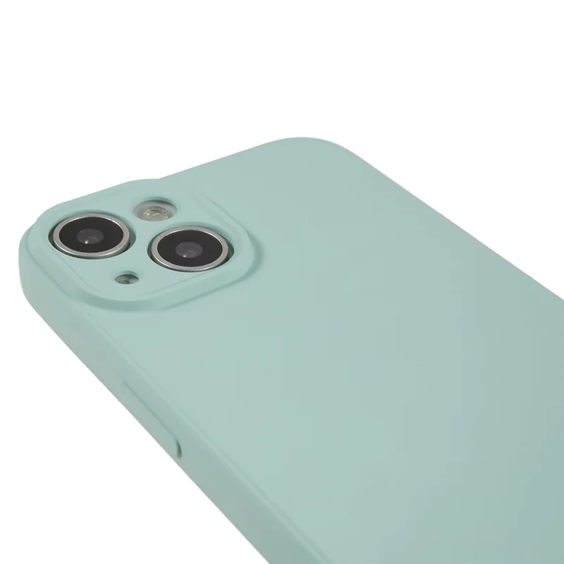 Fiber Lining Shell for iPhone 15 Candy Color Anti-Drop TPU Phone Case Rubberized Phone Cover - Baby Blue