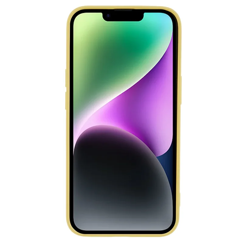 Fiber Lining Shell für iPhone 15 Candy Color Anti-drop TPU Handyhülle Gummi Handyhülle - Gelb