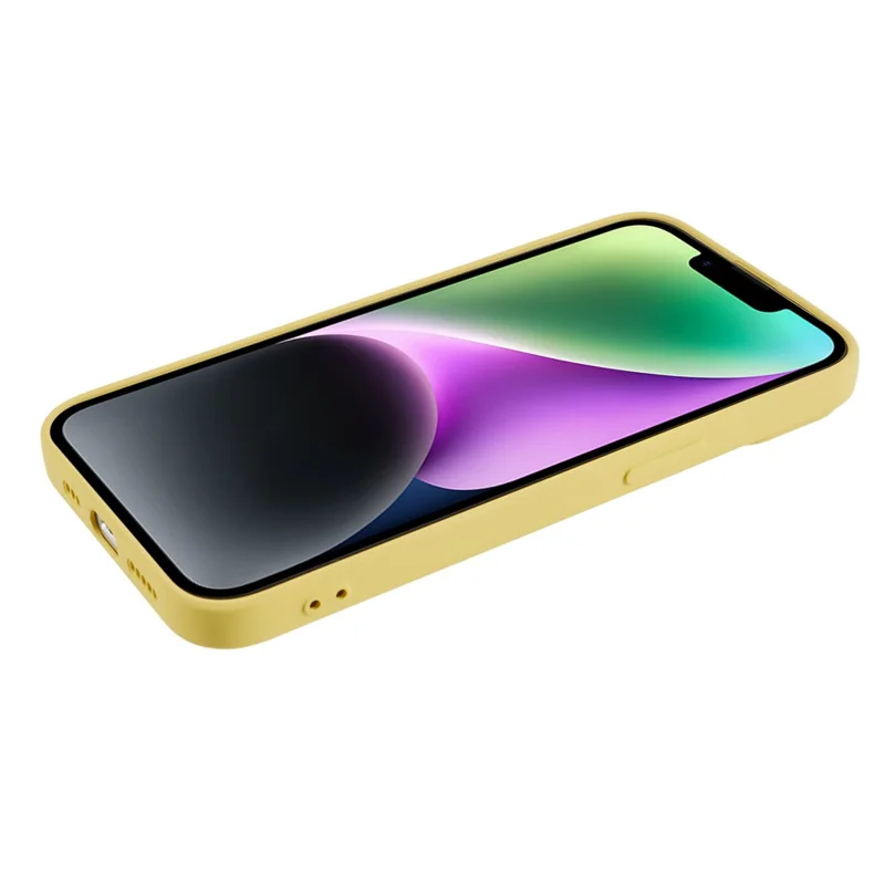 Fiber Lining Shell für iPhone 15 Candy Color Anti-drop TPU Handyhülle Gummi Handyhülle - Gelb