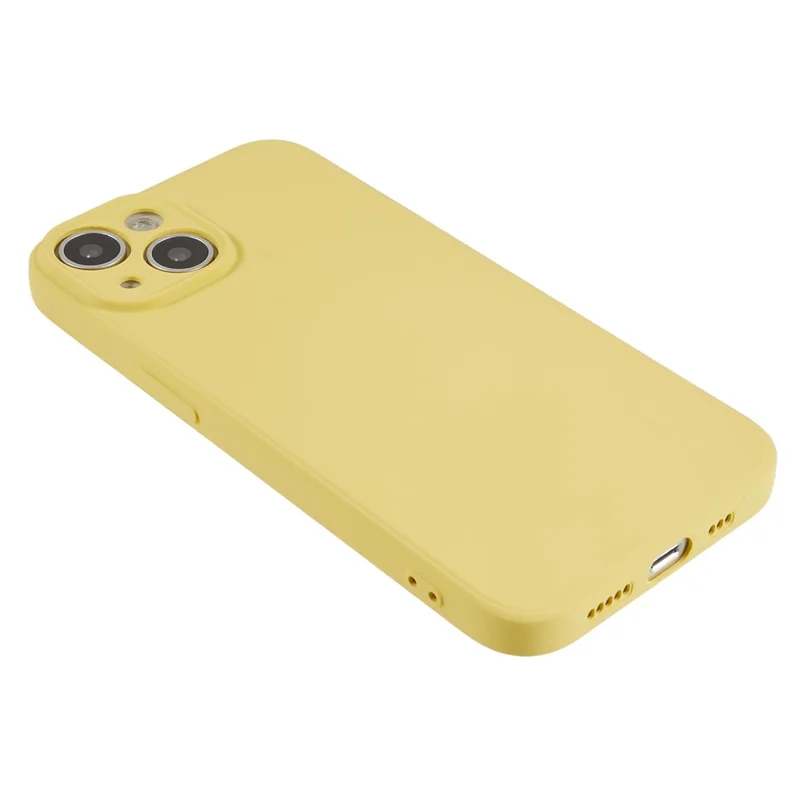 Fiber Lining Shell für iPhone 15 Candy Color Anti-drop TPU Handyhülle Gummi Handyhülle - Gelb