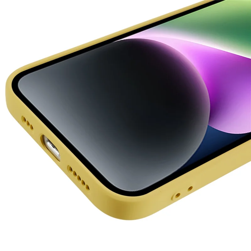 Fiber Lining Shell für iPhone 15 Candy Color Anti-drop TPU Handyhülle Gummi Handyhülle - Gelb