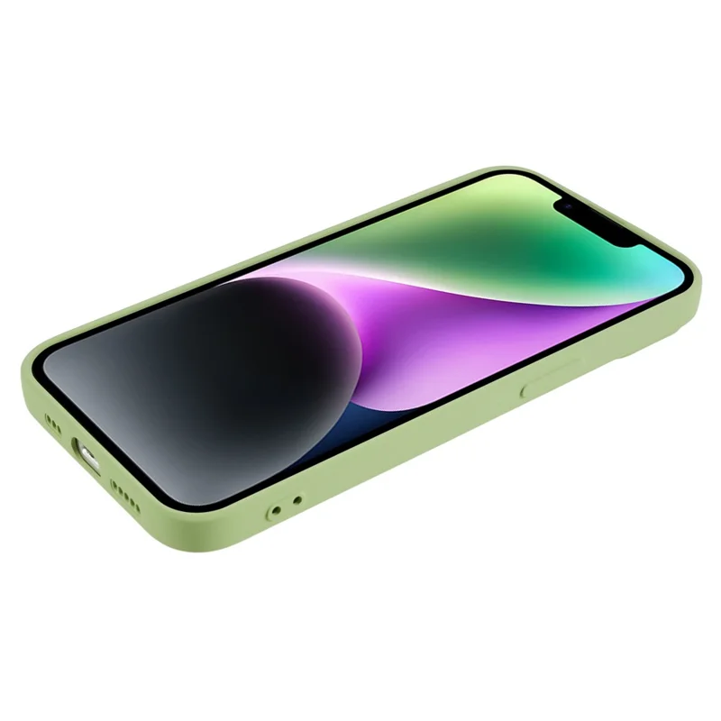 Guscio in fibra per iPhone 15 Candy Color Anti-drop TPU Custodia per telefono in gomma - Matcha Green