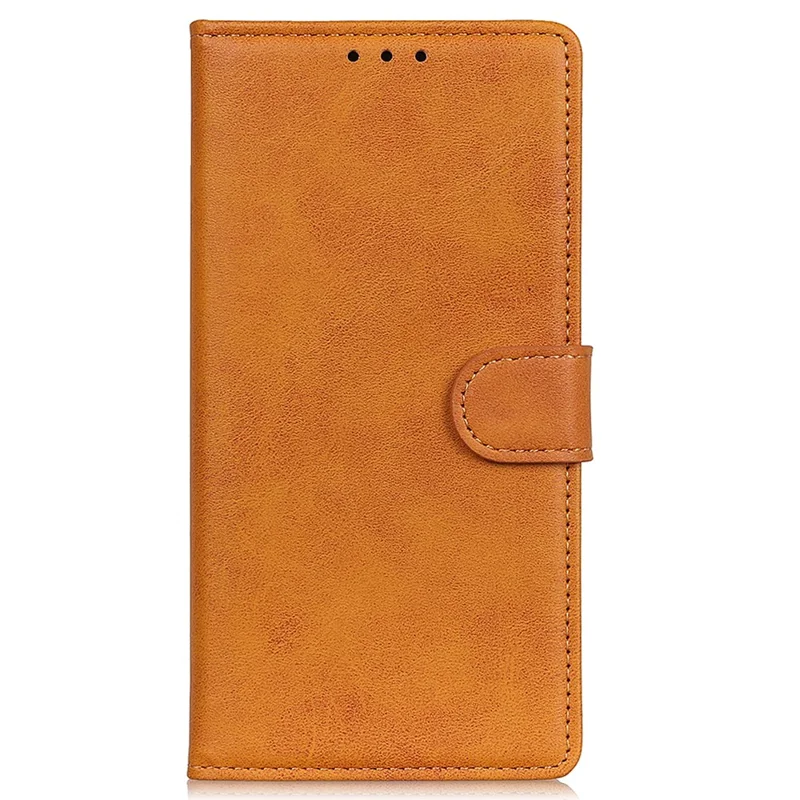 Phone Case for iPhone 15 Plus , PU Leather+TPU Foldable Stand Cowhide Texture Wallet Cover - Brown