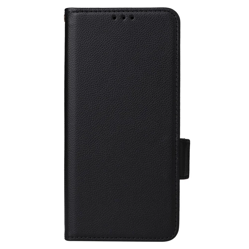 Wallet Stand Phone Case für Nokia XR21 Litchi-Textur PU-Leder stoßfeste Hülle - Schwarz