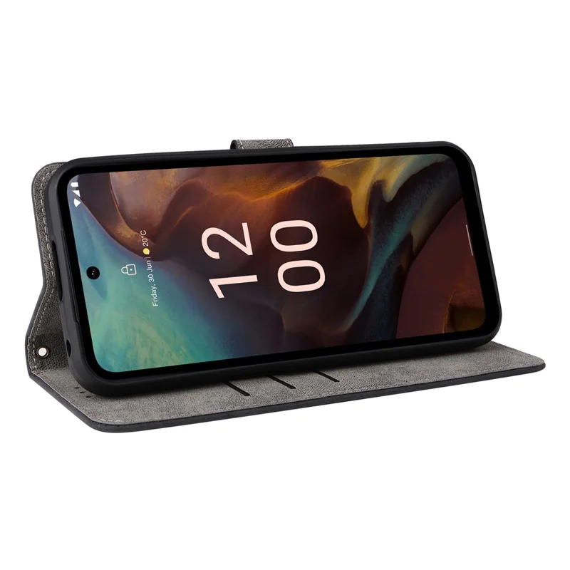 Voor Nokia XR21 RFID-blokkerende telefoonhoes portemonnee standaard shell stootvaste lederen hoes - Zwart