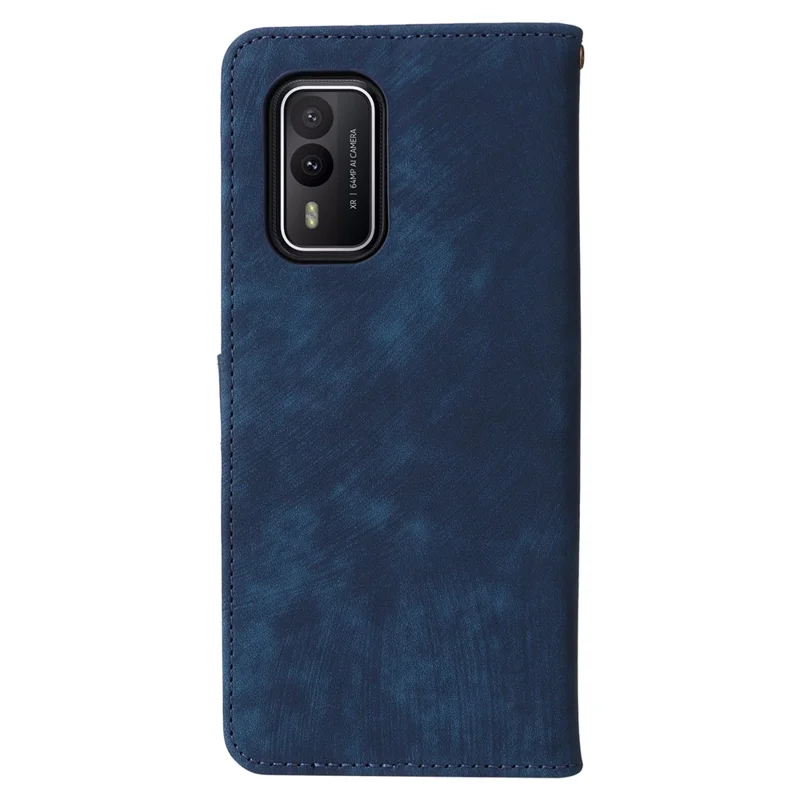 Per Nokia XR21 RFID Blocking Phone Cover Wallet Stand Shell Shockproof Leather Case - Blue
