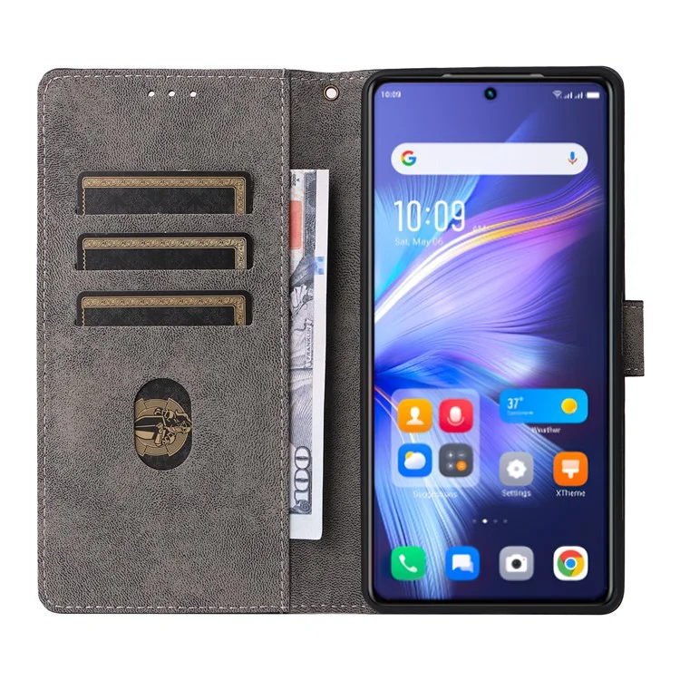 RFID Blocking Phone Cover for Infinix Note 30 Pro 4G X678B Wallet Stand Shell Leather Case - Blue