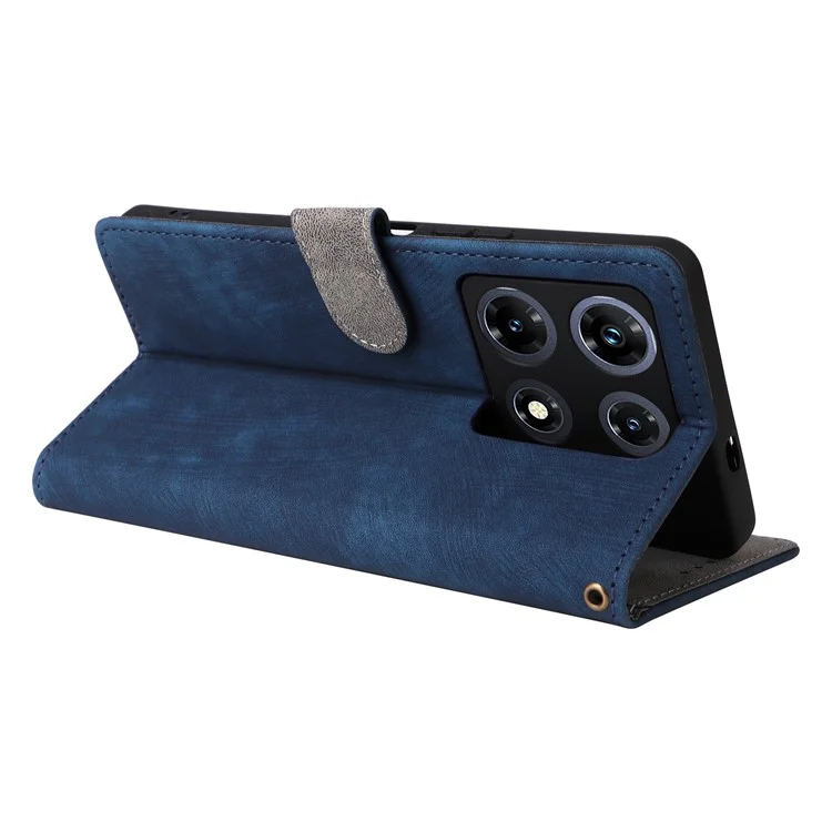 RFID Blocking Phone Cover for Infinix Note 30 Pro 4G X678B Wallet Stand Shell Leather Case - Blue