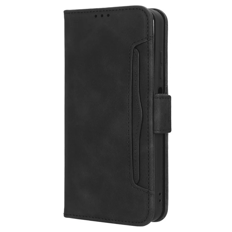 For Ulefone Note 16 Pro PU Leather Case Phone Wallet Multiple Card Slots Stand Cover - Black