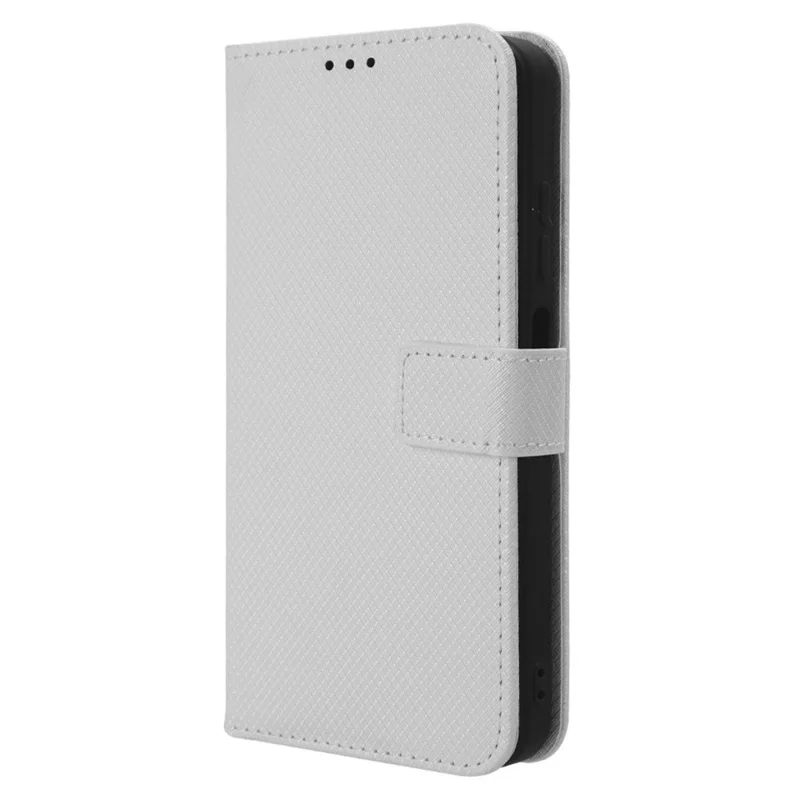 For Ulefone Note 16 Pro PU Leather Wallet Phone Case Stand Cover Diamond Texture Shell - White