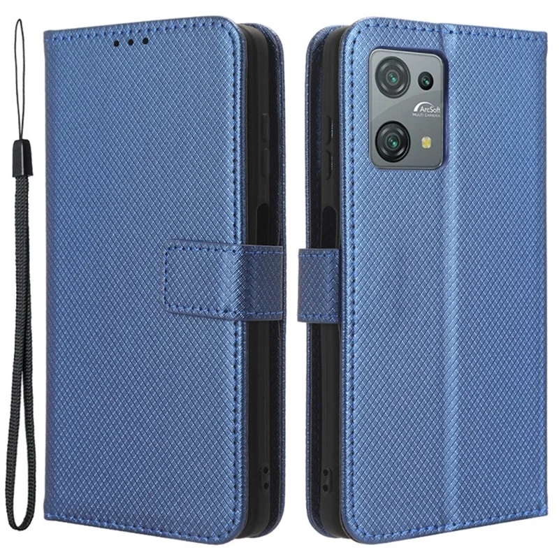 Custodia per telefono in pelle Diamond Texture per Blackview Oscal C30 / C30 Pro - Blu