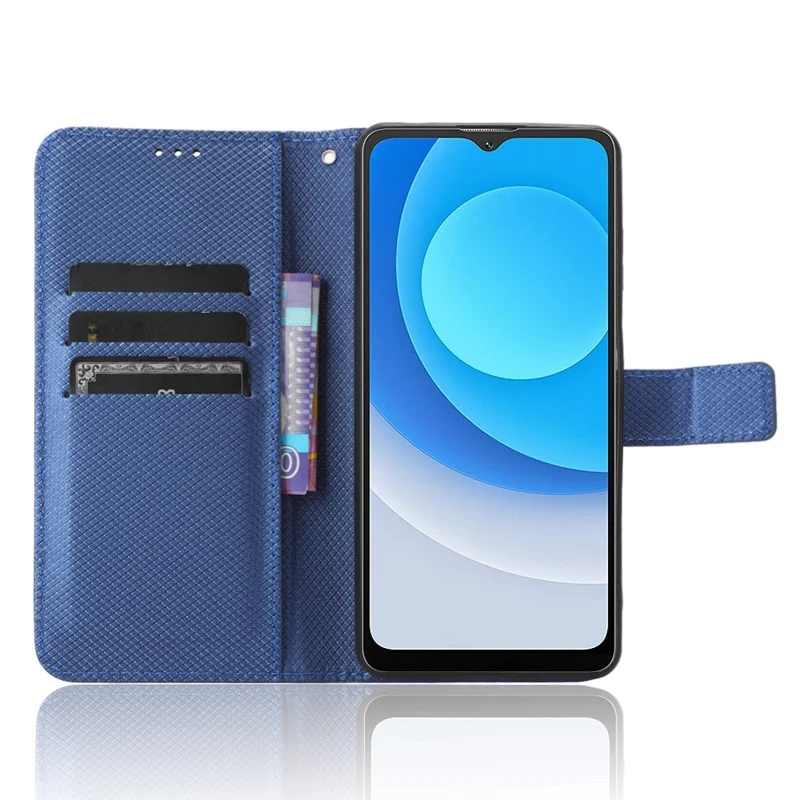 Custodia per telefono in pelle Diamond Texture per Blackview Oscal C30 / C30 Pro - Blu