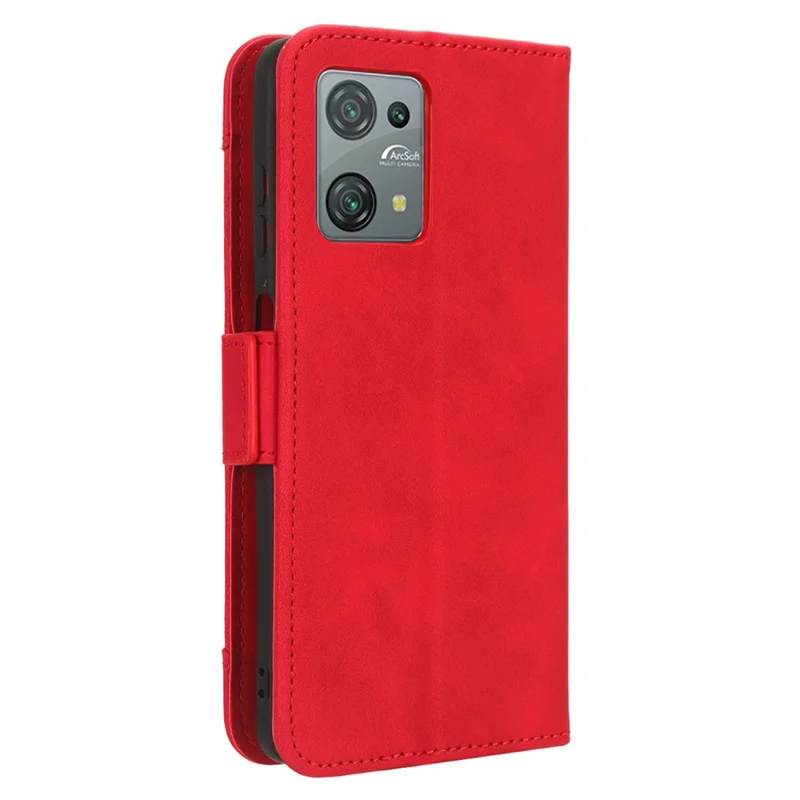 For Blackview Oscal C30 / Oscal C30 Pro Multiple Card Slots PU Leather Case Wallet Phone Stand Cover - Red