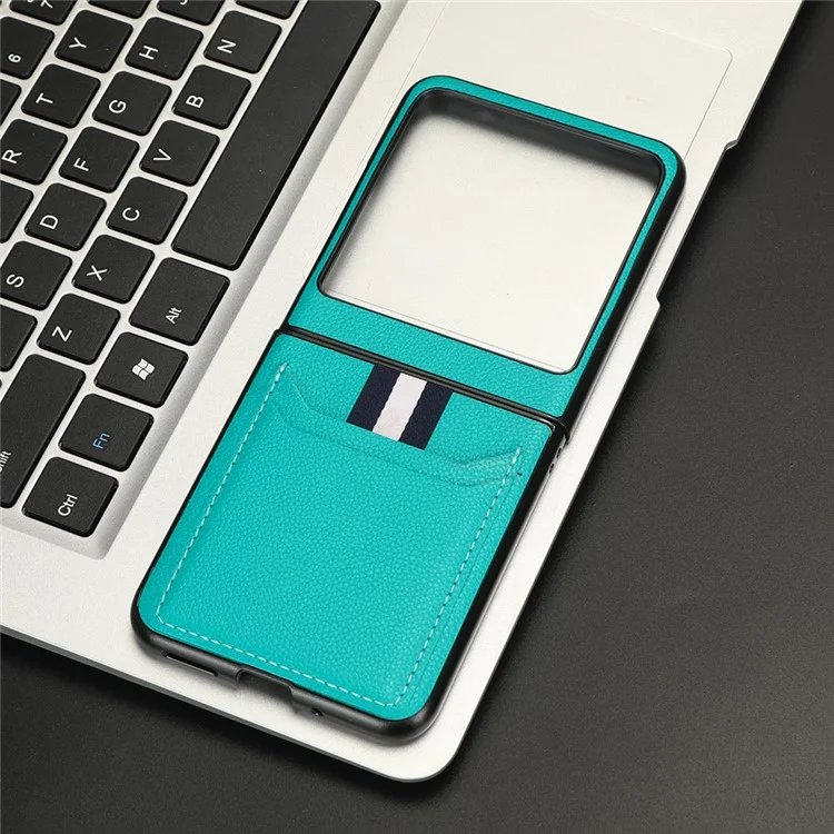 Per Motorola Razr 40 Ultra 5G PU Leather+PC Card Slot Case Litchi Texture Phone Cover - Verde