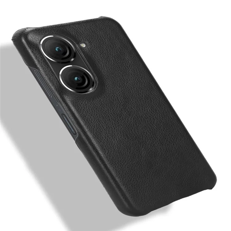 Pour Asus Zenfone 9 5G Litchi Texture Étui de téléphone en cuir PU + Étui de protection en TPU - Noir