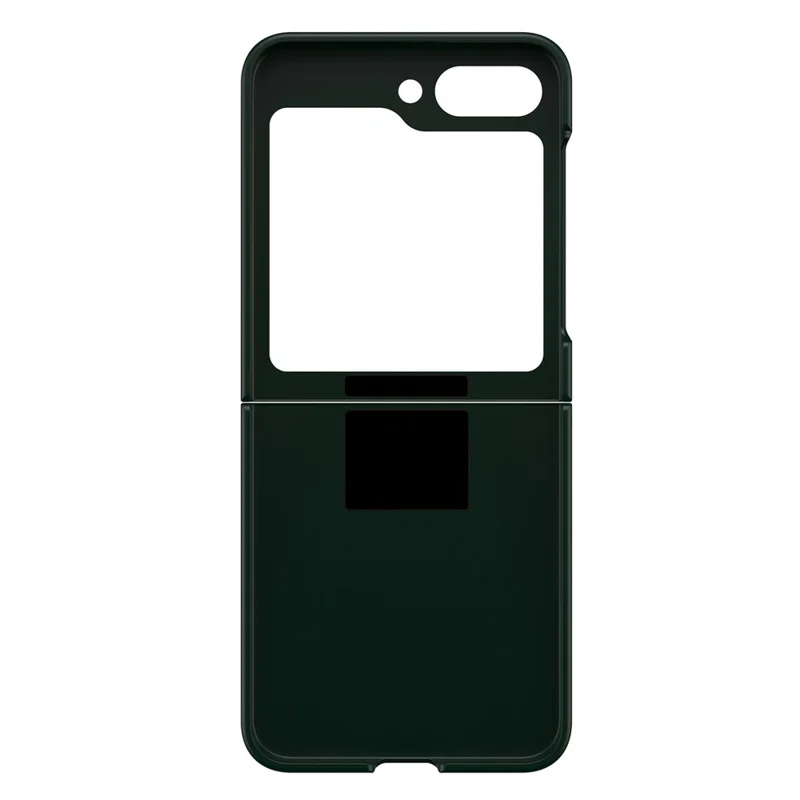 For Samsung Galaxy Z Flip5 5G Hard PC Phone Case Anti-scratch Cover with D-Shape Ring Holder - Dark Green