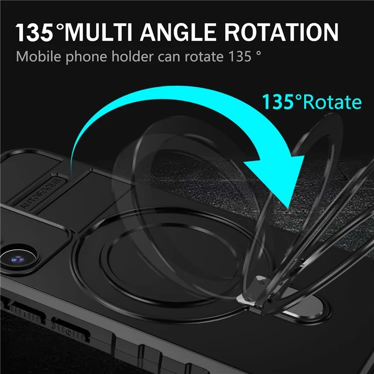 For Samsung Galaxy S22 5G Magnetic Case Compatible with MagSafe PC+TPU Kickstand Phone Cover - Black