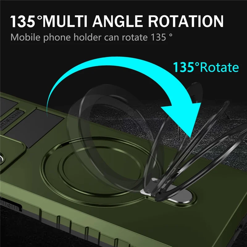Magnetic Phone Case for Samsung Galaxy Note20 Ultra / Note20 Ultra 5G , Shockproof PC+TPU Kickstand Cover - Green