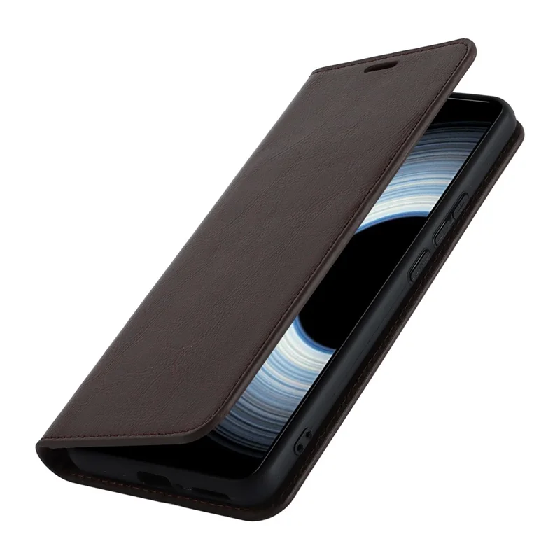 For Xiaomi 12T 5G / 12T Pro 5G / Redmi K50 Ultra Phone Case Crazy Horse Texture Genuine Cow Leather Stand Wallet Cover - Dark Brown