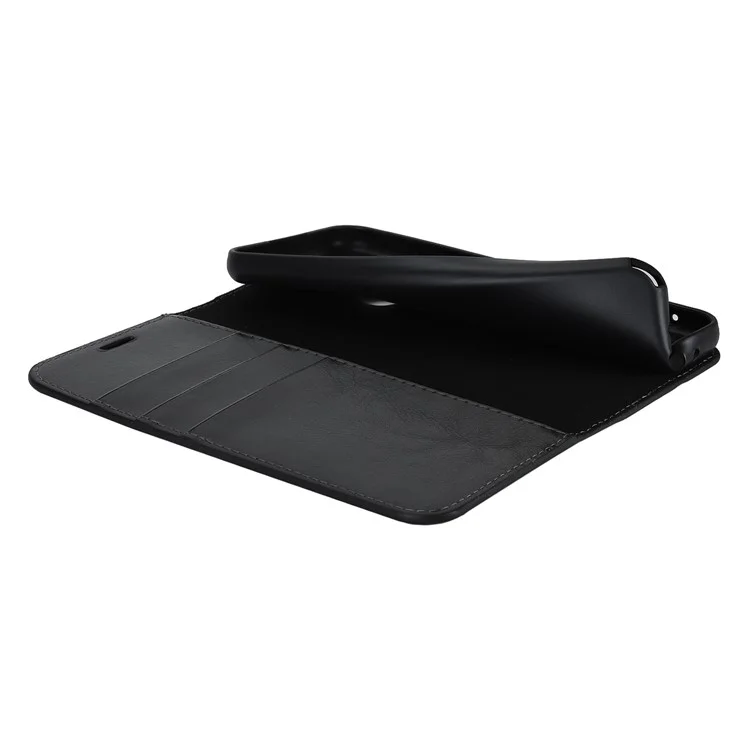 Pour Kyocera Digno SX3 KYG02 Étui de téléphone Texture Crazy Horse Véritable cuir de vache Stand Portefeuille Anti-chute Couverture - Noir