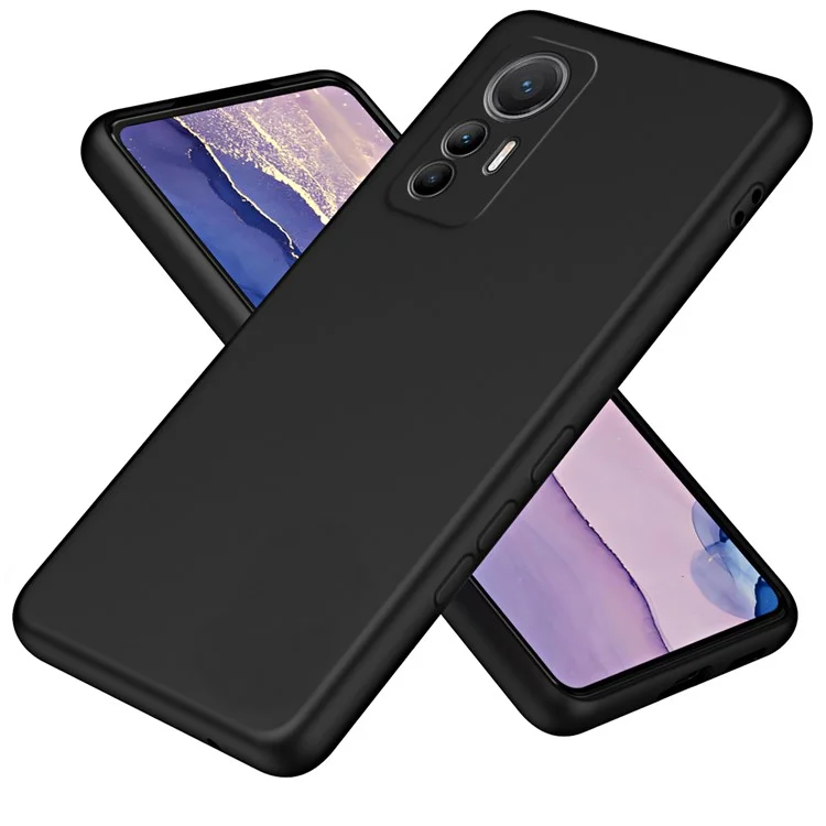 Pour Xiaomi 12 Lite 5G Coque de Téléphone en Caoutchouc TPU Doublure en Fibre Épaisseur 2,2 mm Housse de Protection - Noir