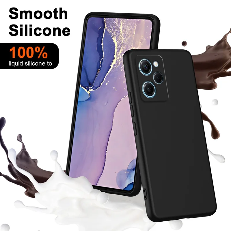 For Xiaomi Redmi Note 12 Pro Speed 5G / Poco X5 Pro 5G 2.2mm Rubberized TPU Case Fiber Lining Phone Cover - Black