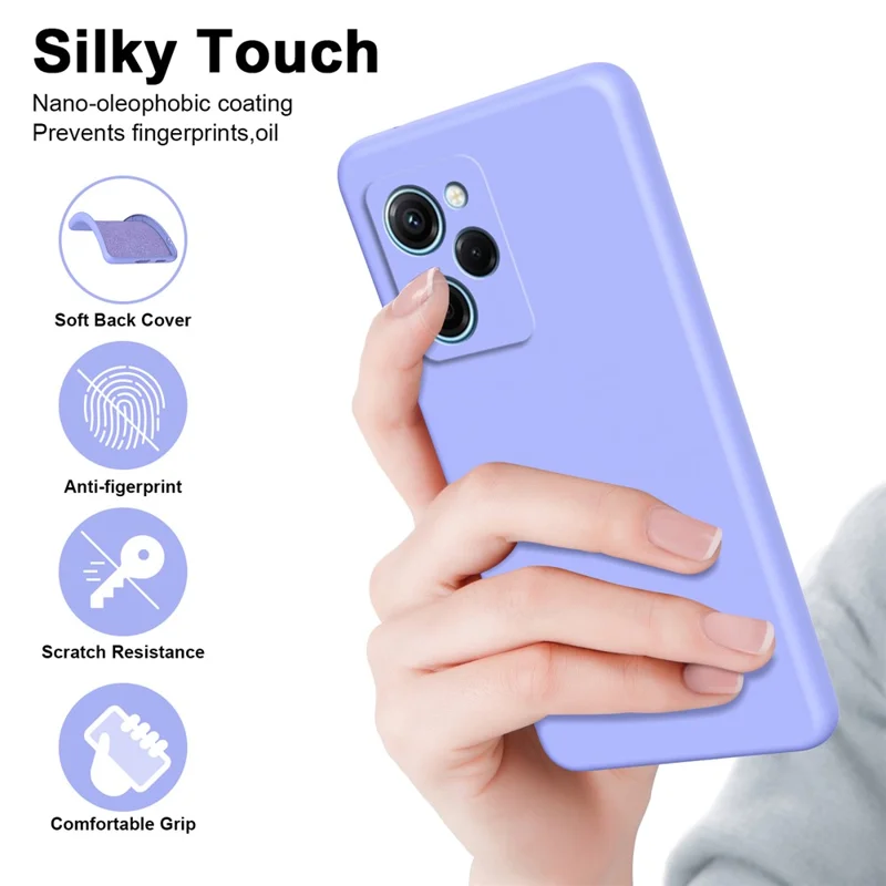 For Xiaomi Redmi Note 12 Pro Speed 5G / Poco X5 Pro 5G 2.2mm Rubberized TPU Case Fiber Lining Phone Cover - Purple