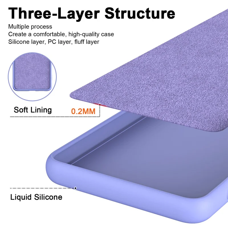 For Xiaomi Redmi Note 12 Pro Speed 5G / Poco X5 Pro 5G 2.2mm Rubberized TPU Case Fiber Lining Phone Cover - Purple