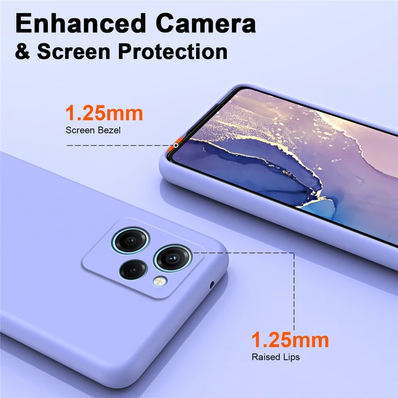 For Xiaomi Redmi Note 12 Pro Speed 5G / Poco X5 Pro 5G 2.2mm Rubberized TPU Case Fiber Lining Phone Cover - Purple