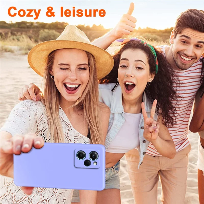 For Xiaomi Redmi Note 12 Pro Speed 5G / Poco X5 Pro 5G 2.2mm Rubberized TPU Case Fiber Lining Phone Cover - Purple